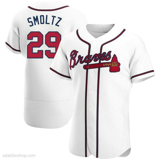 Mens John Smoltz Atlanta Braves #29 Authentic White Home Jersey